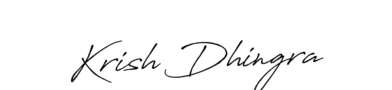 Make a beautiful signature design for name Krish Dhingra. With this signature (Antro_Vectra_Bolder) style, you can create a handwritten signature for free. Krish Dhingra signature style 7 images and pictures png