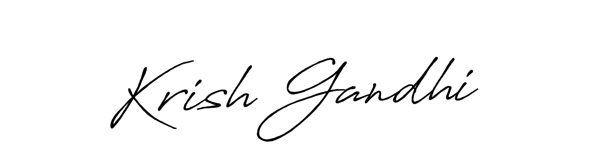 Design your own signature with our free online signature maker. With this signature software, you can create a handwritten (Antro_Vectra_Bolder) signature for name Krish Gandhi. Krish Gandhi signature style 7 images and pictures png