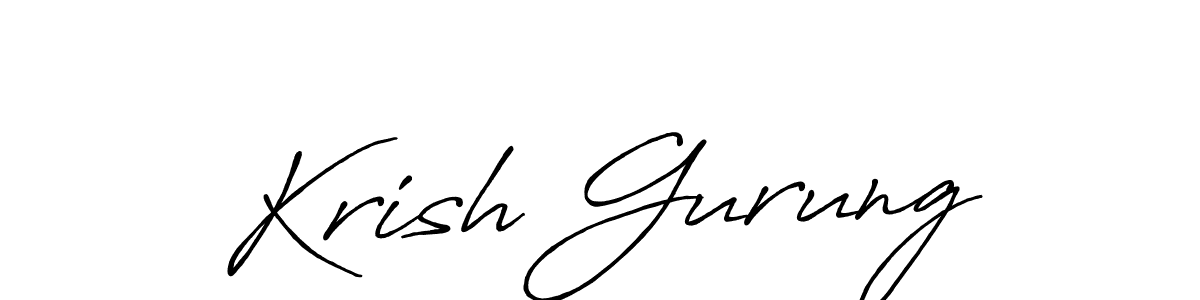 Design your own signature with our free online signature maker. With this signature software, you can create a handwritten (Antro_Vectra_Bolder) signature for name Krish Gurung. Krish Gurung signature style 7 images and pictures png