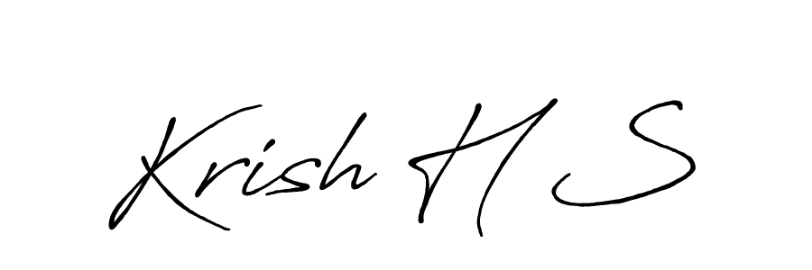 How to make Krish H S name signature. Use Antro_Vectra_Bolder style for creating short signs online. This is the latest handwritten sign. Krish H S signature style 7 images and pictures png