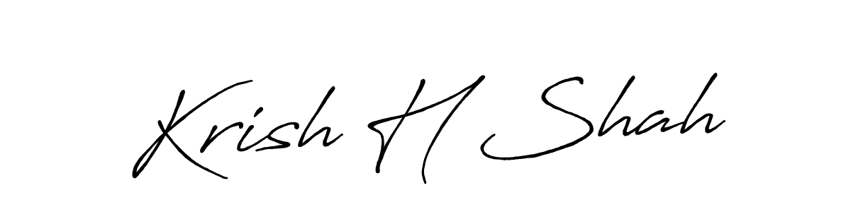 Create a beautiful signature design for name Krish H Shah. With this signature (Antro_Vectra_Bolder) fonts, you can make a handwritten signature for free. Krish H Shah signature style 7 images and pictures png