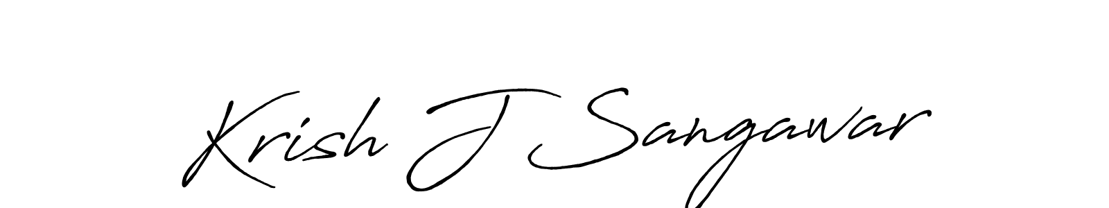 Krish J Sangawar stylish signature style. Best Handwritten Sign (Antro_Vectra_Bolder) for my name. Handwritten Signature Collection Ideas for my name Krish J Sangawar. Krish J Sangawar signature style 7 images and pictures png