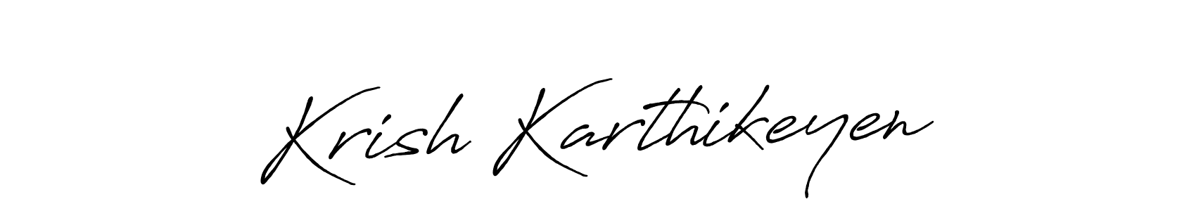 Make a beautiful signature design for name Krish Karthikeyen. With this signature (Antro_Vectra_Bolder) style, you can create a handwritten signature for free. Krish Karthikeyen signature style 7 images and pictures png