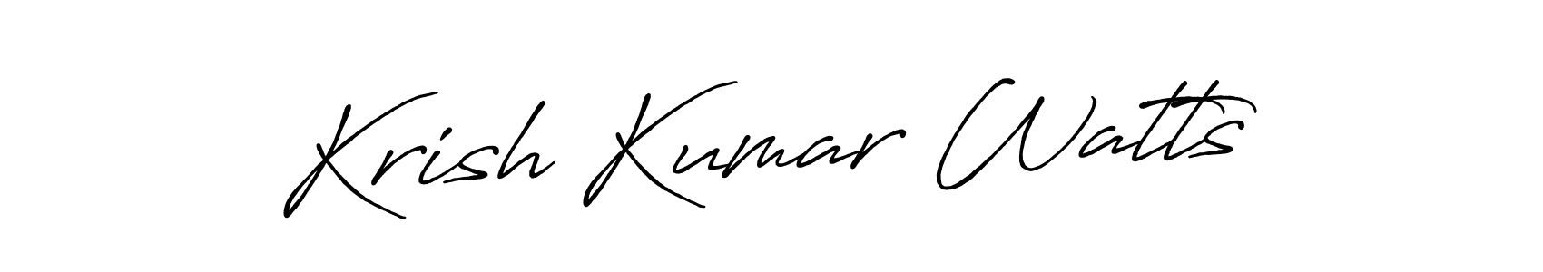 You should practise on your own different ways (Antro_Vectra_Bolder) to write your name (Krish Kumar Watts) in signature. don't let someone else do it for you. Krish Kumar Watts signature style 7 images and pictures png