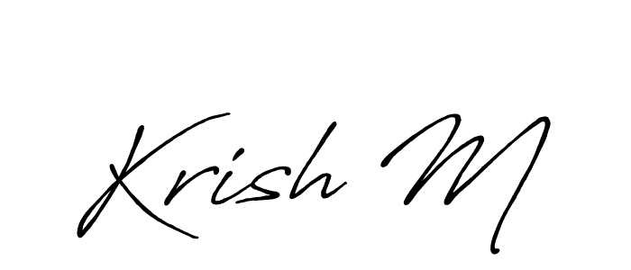 This is the best signature style for the Krish M name. Also you like these signature font (Antro_Vectra_Bolder). Mix name signature. Krish M signature style 7 images and pictures png