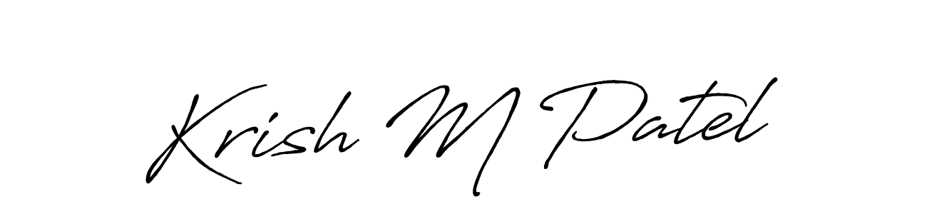 This is the best signature style for the Krish M Patel name. Also you like these signature font (Antro_Vectra_Bolder). Mix name signature. Krish M Patel signature style 7 images and pictures png