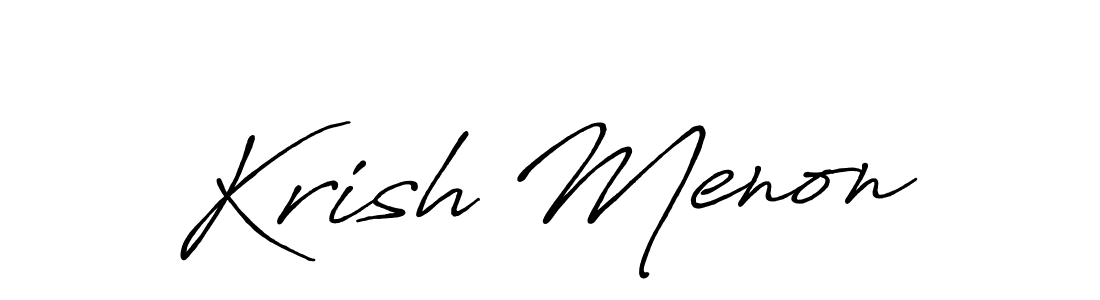 Use a signature maker to create a handwritten signature online. With this signature software, you can design (Antro_Vectra_Bolder) your own signature for name Krish Menon. Krish Menon signature style 7 images and pictures png