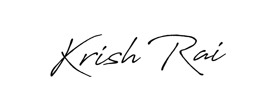 How to make Krish Rai name signature. Use Antro_Vectra_Bolder style for creating short signs online. This is the latest handwritten sign. Krish Rai signature style 7 images and pictures png