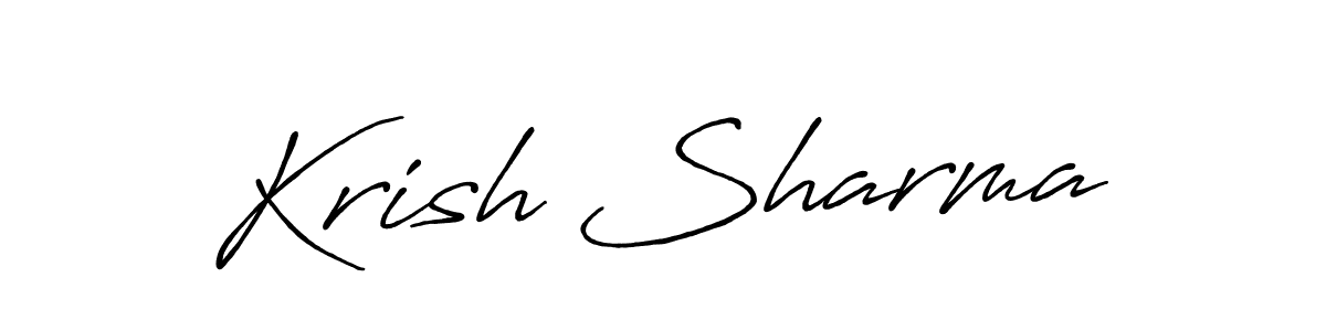 Create a beautiful signature design for name Krish Sharma. With this signature (Antro_Vectra_Bolder) fonts, you can make a handwritten signature for free. Krish Sharma signature style 7 images and pictures png