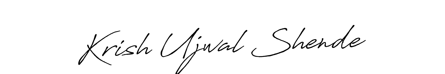 Krish Ujwal Shende stylish signature style. Best Handwritten Sign (Antro_Vectra_Bolder) for my name. Handwritten Signature Collection Ideas for my name Krish Ujwal Shende. Krish Ujwal Shende signature style 7 images and pictures png