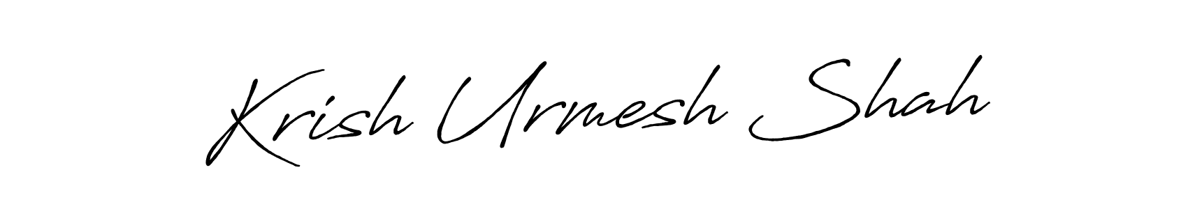 Create a beautiful signature design for name Krish Urmesh Shah. With this signature (Antro_Vectra_Bolder) fonts, you can make a handwritten signature for free. Krish Urmesh Shah signature style 7 images and pictures png