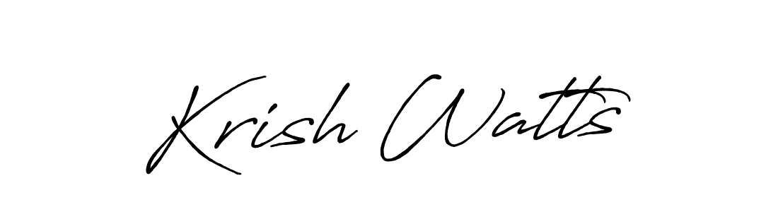 The best way (Antro_Vectra_Bolder) to make a short signature is to pick only two or three words in your name. The name Krish Watts include a total of six letters. For converting this name. Krish Watts signature style 7 images and pictures png