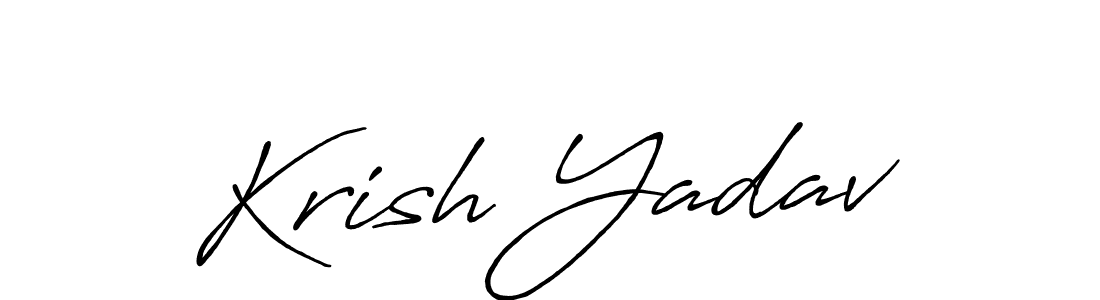 Create a beautiful signature design for name Krish Yadav. With this signature (Antro_Vectra_Bolder) fonts, you can make a handwritten signature for free. Krish Yadav signature style 7 images and pictures png