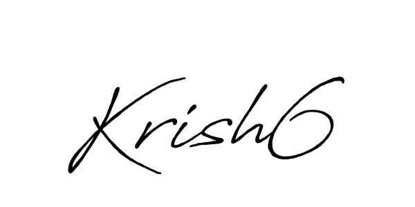 How to make Krish6 name signature. Use Antro_Vectra_Bolder style for creating short signs online. This is the latest handwritten sign. Krish6 signature style 7 images and pictures png