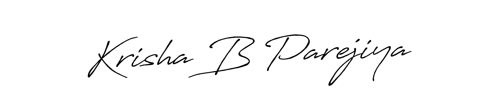 Make a beautiful signature design for name Krisha B Parejiya. With this signature (Antro_Vectra_Bolder) style, you can create a handwritten signature for free. Krisha B Parejiya signature style 7 images and pictures png