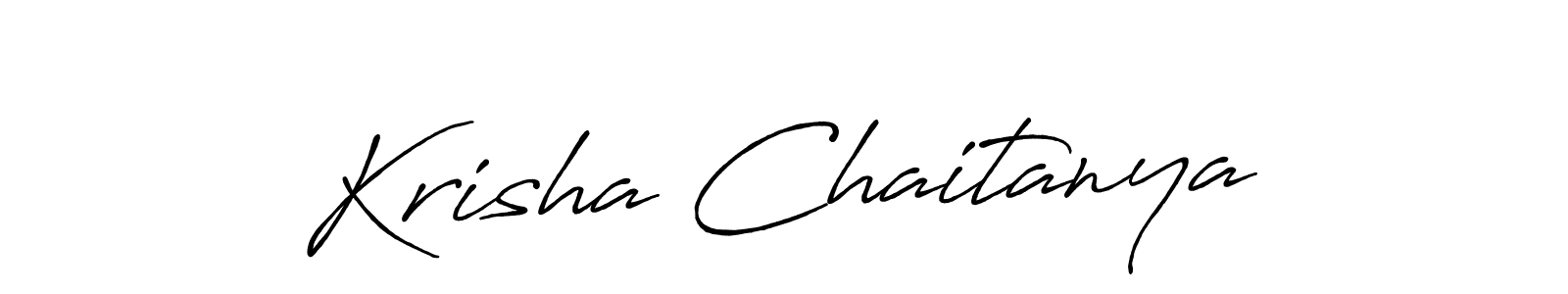 How to make Krisha Chaitanya name signature. Use Antro_Vectra_Bolder style for creating short signs online. This is the latest handwritten sign. Krisha Chaitanya signature style 7 images and pictures png