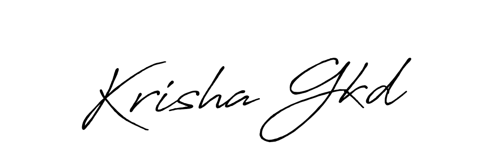Make a beautiful signature design for name Krisha Gkd. With this signature (Antro_Vectra_Bolder) style, you can create a handwritten signature for free. Krisha Gkd signature style 7 images and pictures png