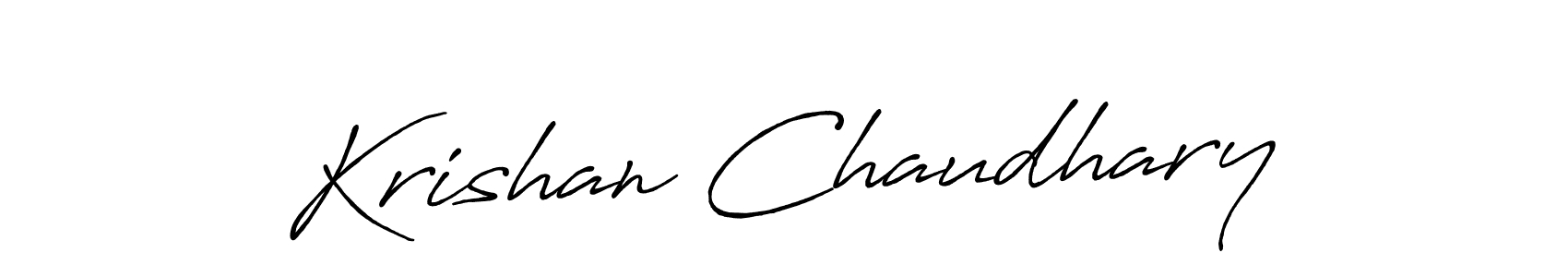 Make a beautiful signature design for name Krishan Chaudhary. With this signature (Antro_Vectra_Bolder) style, you can create a handwritten signature for free. Krishan Chaudhary signature style 7 images and pictures png