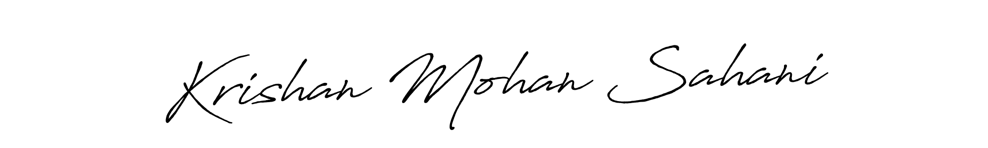 Make a beautiful signature design for name Krishan Mohan Sahani. With this signature (Antro_Vectra_Bolder) style, you can create a handwritten signature for free. Krishan Mohan Sahani signature style 7 images and pictures png