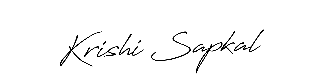 How to make Krishi Sapkal name signature. Use Antro_Vectra_Bolder style for creating short signs online. This is the latest handwritten sign. Krishi Sapkal signature style 7 images and pictures png