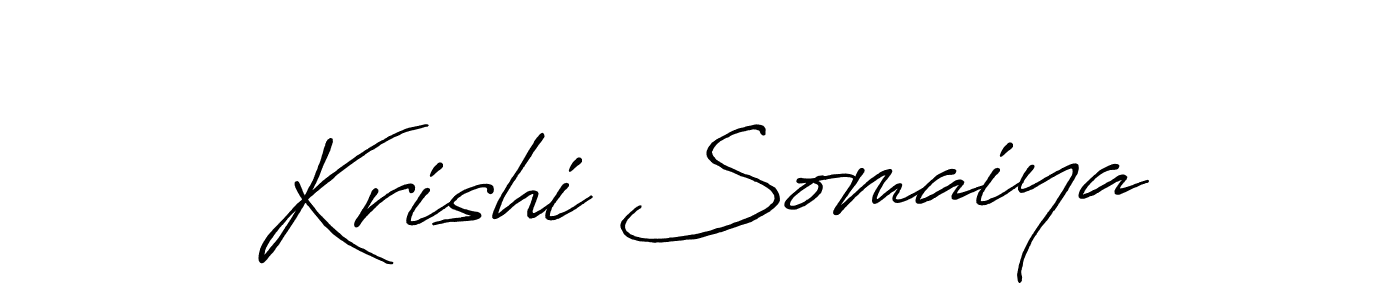 Create a beautiful signature design for name Krishi Somaiya. With this signature (Antro_Vectra_Bolder) fonts, you can make a handwritten signature for free. Krishi Somaiya signature style 7 images and pictures png