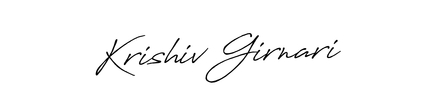 How to make Krishiv Girnari name signature. Use Antro_Vectra_Bolder style for creating short signs online. This is the latest handwritten sign. Krishiv Girnari signature style 7 images and pictures png