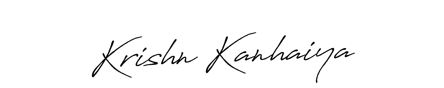 Create a beautiful signature design for name Krishn Kanhaiya. With this signature (Antro_Vectra_Bolder) fonts, you can make a handwritten signature for free. Krishn Kanhaiya signature style 7 images and pictures png