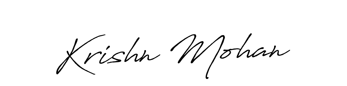 How to make Krishn Mohan name signature. Use Antro_Vectra_Bolder style for creating short signs online. This is the latest handwritten sign. Krishn Mohan signature style 7 images and pictures png