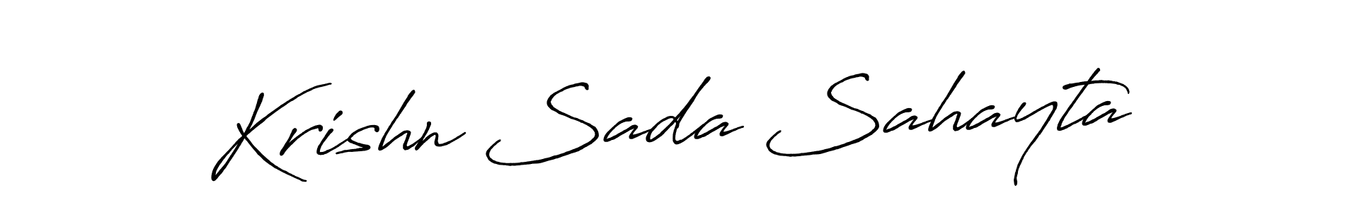 You should practise on your own different ways (Antro_Vectra_Bolder) to write your name (Krishn Sada Sahayta) in signature. don't let someone else do it for you. Krishn Sada Sahayta signature style 7 images and pictures png