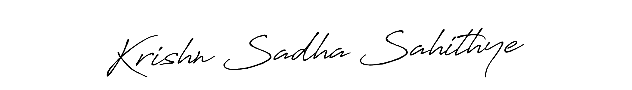 Krishn Sadha Sahithye stylish signature style. Best Handwritten Sign (Antro_Vectra_Bolder) for my name. Handwritten Signature Collection Ideas for my name Krishn Sadha Sahithye. Krishn Sadha Sahithye signature style 7 images and pictures png