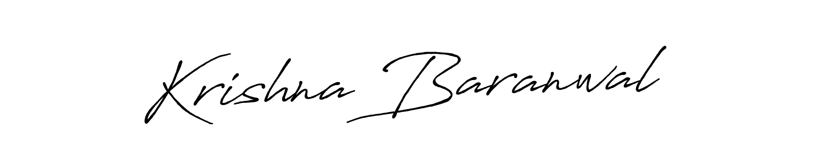 How to make Krishna Baranwal name signature. Use Antro_Vectra_Bolder style for creating short signs online. This is the latest handwritten sign. Krishna Baranwal signature style 7 images and pictures png