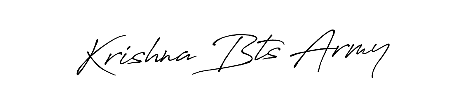 Create a beautiful signature design for name Krishna Bts Army. With this signature (Antro_Vectra_Bolder) fonts, you can make a handwritten signature for free. Krishna Bts Army signature style 7 images and pictures png