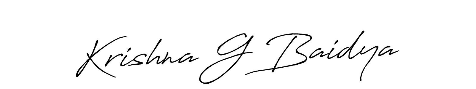 Make a beautiful signature design for name Krishna G Baidya. With this signature (Antro_Vectra_Bolder) style, you can create a handwritten signature for free. Krishna G Baidya signature style 7 images and pictures png