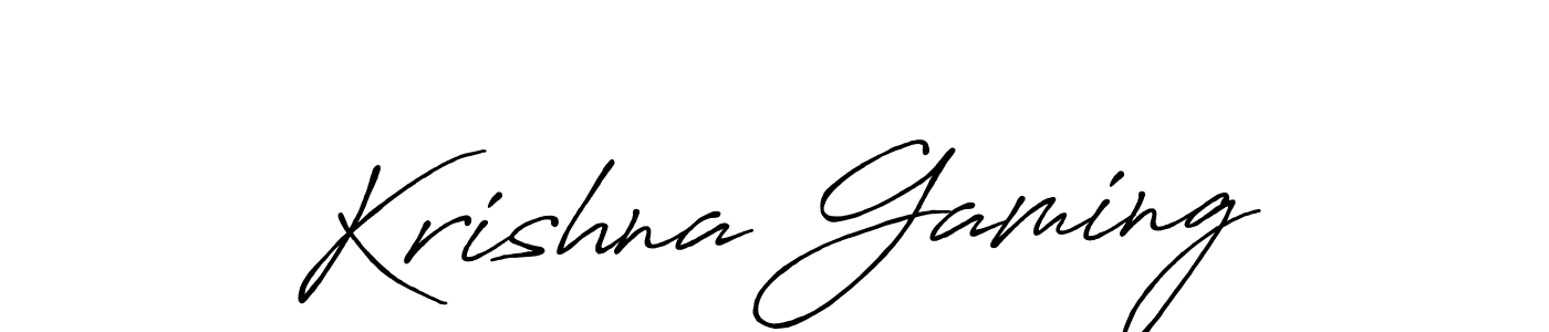 Create a beautiful signature design for name Krishna Gaming. With this signature (Antro_Vectra_Bolder) fonts, you can make a handwritten signature for free. Krishna Gaming signature style 7 images and pictures png