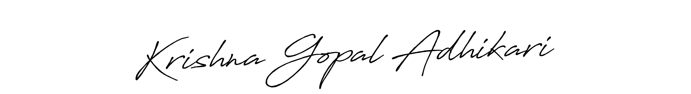 Make a beautiful signature design for name Krishna Gopal Adhikari. With this signature (Antro_Vectra_Bolder) style, you can create a handwritten signature for free. Krishna Gopal Adhikari signature style 7 images and pictures png