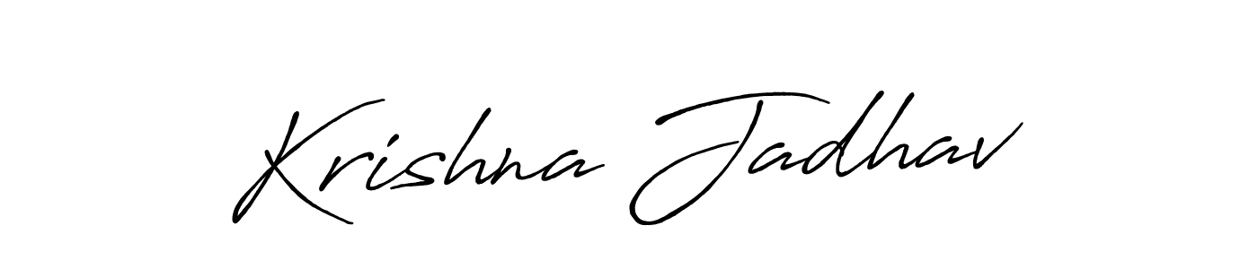 Make a beautiful signature design for name Krishna Jadhav. With this signature (Antro_Vectra_Bolder) style, you can create a handwritten signature for free. Krishna Jadhav signature style 7 images and pictures png