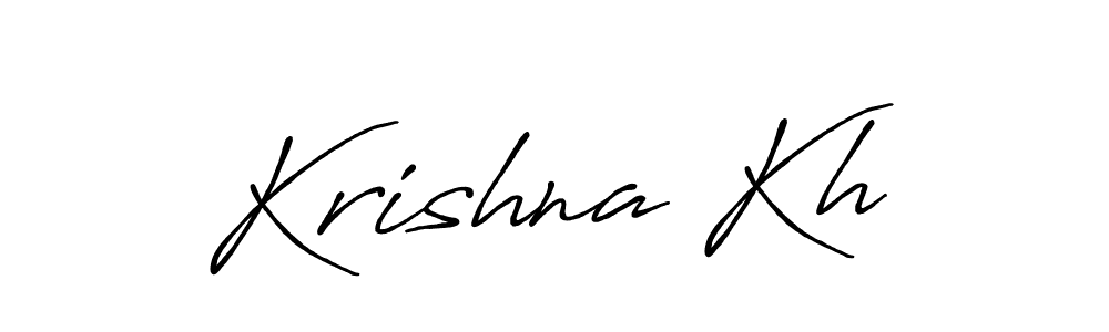 Krishna Kh stylish signature style. Best Handwritten Sign (Antro_Vectra_Bolder) for my name. Handwritten Signature Collection Ideas for my name Krishna Kh. Krishna Kh signature style 7 images and pictures png