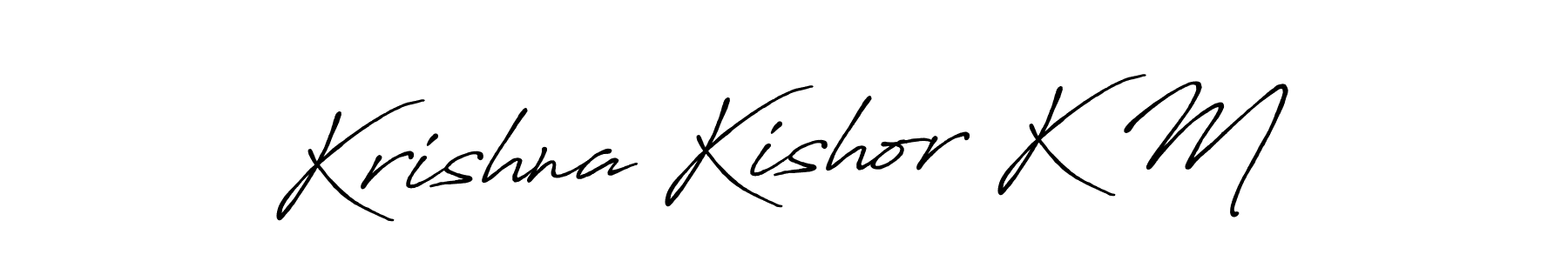 Also we have Krishna Kishor K M name is the best signature style. Create professional handwritten signature collection using Antro_Vectra_Bolder autograph style. Krishna Kishor K M signature style 7 images and pictures png