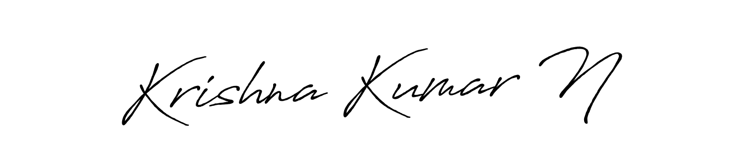 Make a beautiful signature design for name Krishna Kumar N. With this signature (Antro_Vectra_Bolder) style, you can create a handwritten signature for free. Krishna Kumar N signature style 7 images and pictures png