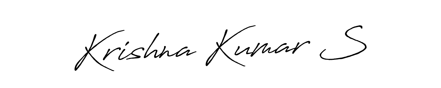 Make a beautiful signature design for name Krishna Kumar S. With this signature (Antro_Vectra_Bolder) style, you can create a handwritten signature for free. Krishna Kumar S signature style 7 images and pictures png