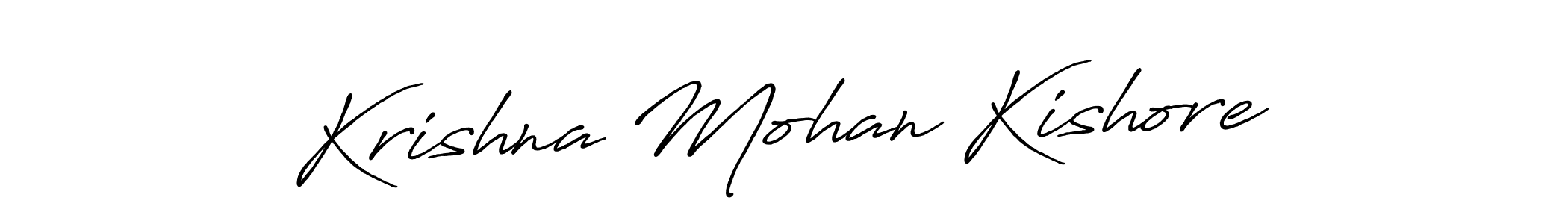 How to make Krishna Mohan Kishore name signature. Use Antro_Vectra_Bolder style for creating short signs online. This is the latest handwritten sign. Krishna Mohan Kishore signature style 7 images and pictures png