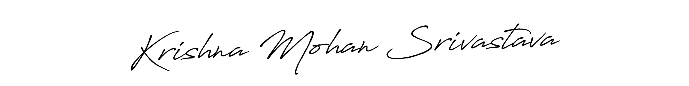 Make a beautiful signature design for name Krishna Mohan Srivastava. With this signature (Antro_Vectra_Bolder) style, you can create a handwritten signature for free. Krishna Mohan Srivastava signature style 7 images and pictures png