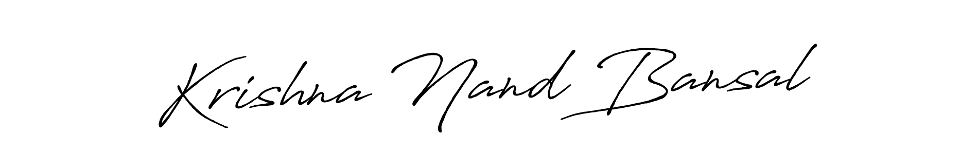 Use a signature maker to create a handwritten signature online. With this signature software, you can design (Antro_Vectra_Bolder) your own signature for name Krishna Nand Bansal. Krishna Nand Bansal signature style 7 images and pictures png