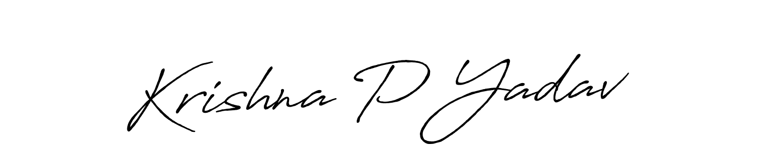 Create a beautiful signature design for name Krishna P Yadav. With this signature (Antro_Vectra_Bolder) fonts, you can make a handwritten signature for free. Krishna P Yadav signature style 7 images and pictures png