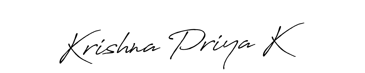 It looks lik you need a new signature style for name Krishna Priya K. Design unique handwritten (Antro_Vectra_Bolder) signature with our free signature maker in just a few clicks. Krishna Priya K signature style 7 images and pictures png