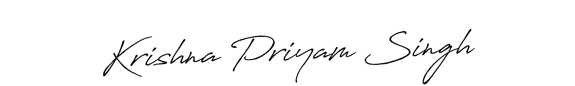 Use a signature maker to create a handwritten signature online. With this signature software, you can design (Antro_Vectra_Bolder) your own signature for name Krishna Priyam Singh. Krishna Priyam Singh signature style 7 images and pictures png