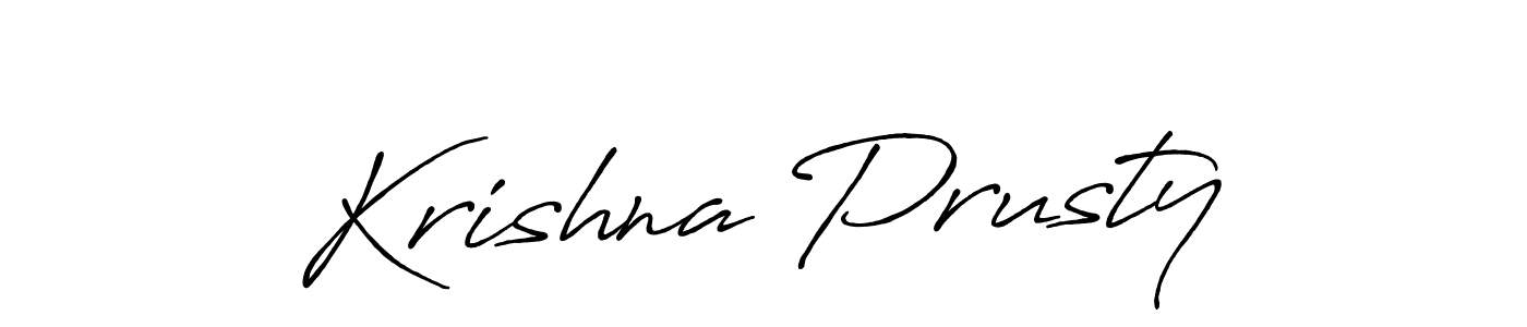 Make a beautiful signature design for name Krishna Prusty. With this signature (Antro_Vectra_Bolder) style, you can create a handwritten signature for free. Krishna Prusty signature style 7 images and pictures png