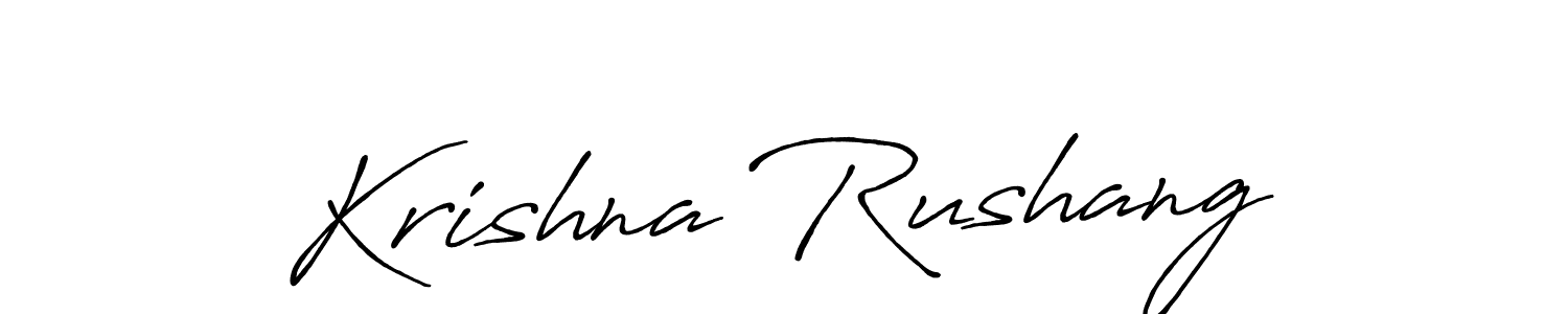 The best way (Antro_Vectra_Bolder) to make a short signature is to pick only two or three words in your name. The name Krishna Rushang include a total of six letters. For converting this name. Krishna Rushang signature style 7 images and pictures png