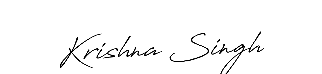 How to make Krishna Singh name signature. Use Antro_Vectra_Bolder style for creating short signs online. This is the latest handwritten sign. Krishna Singh signature style 7 images and pictures png