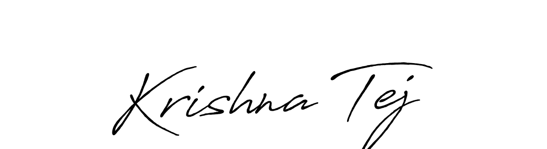 Use a signature maker to create a handwritten signature online. With this signature software, you can design (Antro_Vectra_Bolder) your own signature for name Krishna Tej. Krishna Tej signature style 7 images and pictures png